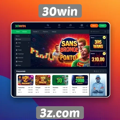 Interface do 30win é intuitiva e amigável